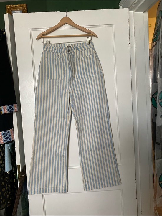 ROLLA'S Denim - ROLLA'S Light Blue & Cream Vertical Stripe Trousers